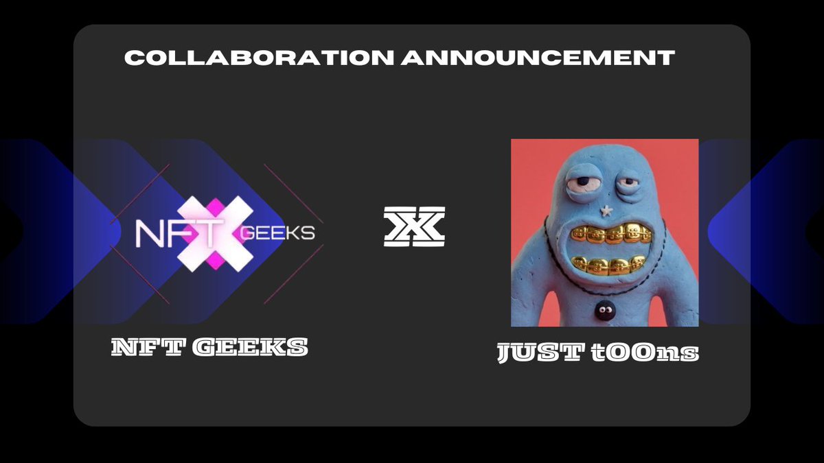 Nftgeeks__'s tweet photo. 𝐍𝐅𝐓 𝐆𝐄𝐄𝐊𝐒  🤝   Just t00ns                         

𝐖𝐞 𝐀𝐫𝐞 𝐇𝐚𝐩𝐩𝐲 𝐭𝐨 𝐀𝐧𝐧𝐨𝐮𝐧𝐜𝐞 𝐨𝐮𝐫 𝐂𝐨𝐥𝐥𝐚𝐛𝐨𝐫𝐚𝐭𝐢𝐨𝐧 𝐰𝐢𝐭𝐡 @just_t00ns https://t.co/Qd7MgeEVlh