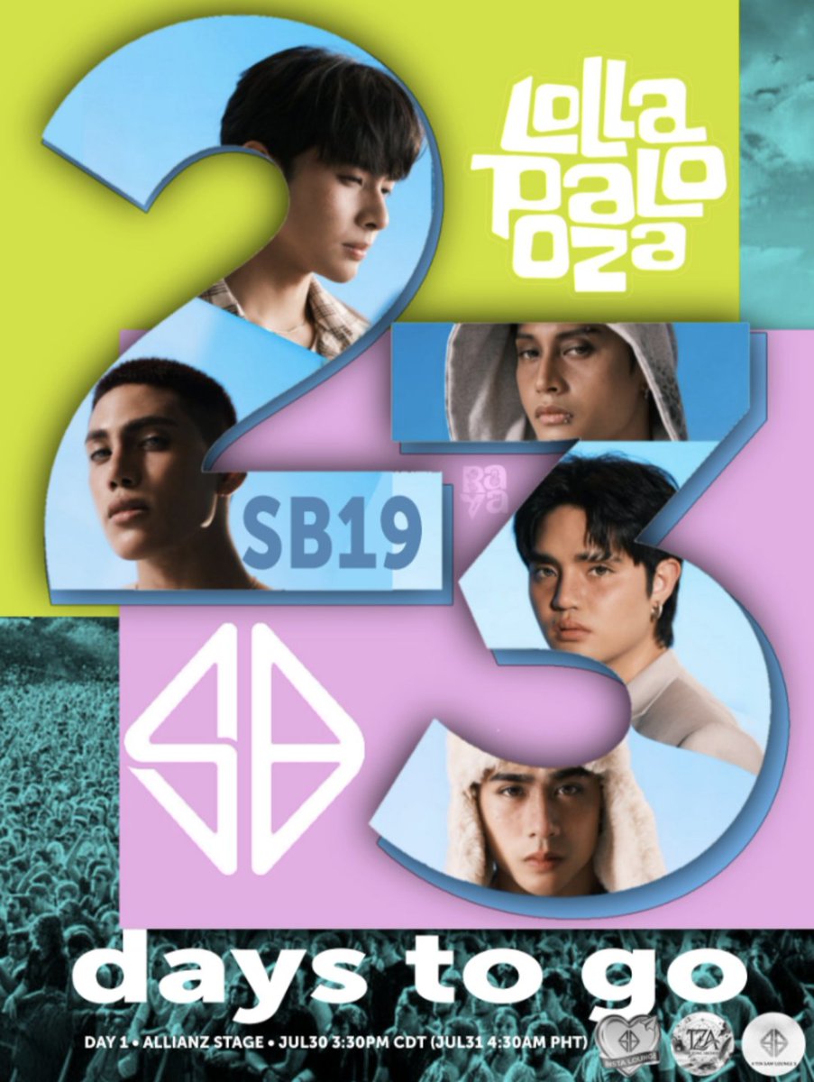 sb19instalounge's tweet photo. 23 days until Lolla Chicago!

From our Zone to one of the biggest festival stages, we're really here!

Get ready to witness the vocals, the energy, and the stage presence that made SB19 a MUST-SEE ACT at Lollapalooza 2026!

#SB19TakesOnLolla #SB19 @SB19Official https://t.co/VG3WNuwH5B