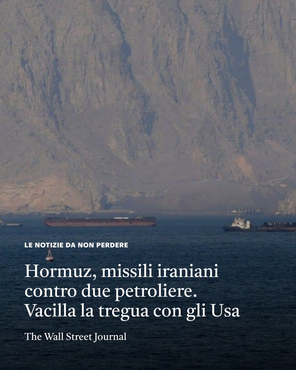 Maumol's tweet photo. Secondo un alto funzionario statunitense, nelle prime ore di oggi, 7 luglio, il Corpo delle Guardie della Rivoluzione Islamica ha lanciato missili contro due navi commerciali nei pressi dello Stretto di Hormuz https://t.co/MK87PFjqcn

Per altre notizie https://t.co/K2OKigEYEu https://t.co/pLoMWT9y7i