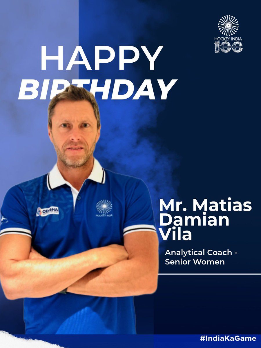 TheHockeyIndia's tweet photo. Heartiest birthday wishes to Mr. Matias Damian Vila, Analytical Coach - Senior Women🥳

Wishing you continued success and a wonderful year ahead!

#HockeyIndia #IndiaKaGame https://t.co/SoAutekOSH