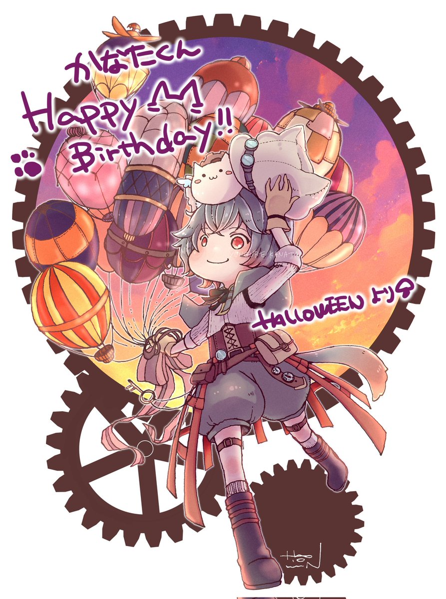HAL10WEEN's tweet photo. 投稿忘れてて遅くなっちゃったけど...
おたおめイラスト！

#夕暮猫のアトリエ https://t.co/obFDKOFxEB
