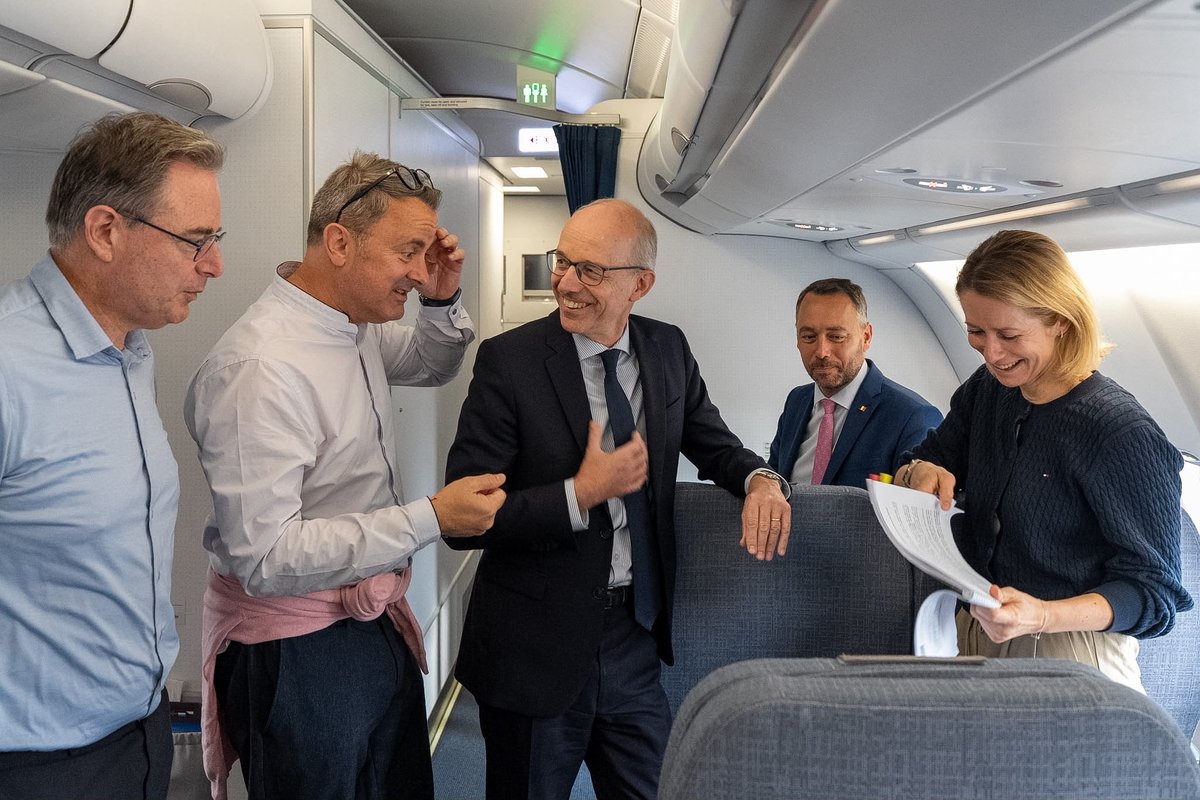 kajakallas's tweet photo. 🇪🇺🇱🇺🇧🇪 Team Europe on our way to the #NATO summit in Ankara.

@bart_dewever @lucfrieden @prevotmaxime @xavier_bettel https://t.co/6v8JSllJln