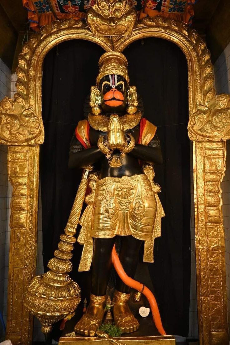 ganapatyarya's tweet photo. looking at the literature on meditation, it is centred around one pointedness; that one pointedness could be fixation on an object or dissolution of something including one’s own self, both means being irrelevant in themselves;

it is no wonder then that the ancient gatekeepers of ancient wisdom one of which being gaṇapati, has a single tusk — ekadanta, also linking the name as a nyāsa for the private part, the reproductive organ and better, energy’s sole upwards or downwards movement being critical for growth;

another guardian being hanumān {the devatā himself being the living proof of his one-pointed focus on rāma}, lording over vāyu, the propensity of the air element being pervasive and yet, its potentiality indicating taking one to their desired destination with you guessed it — one pointedness;

and yet another guardian being bhairava, having the tenacity to grant one the flow state, free of worries and doubt and in perfect unison with the self of deity consciousness. one pointedness stands again and again as a testament to the primary and pivotal factor for growth.