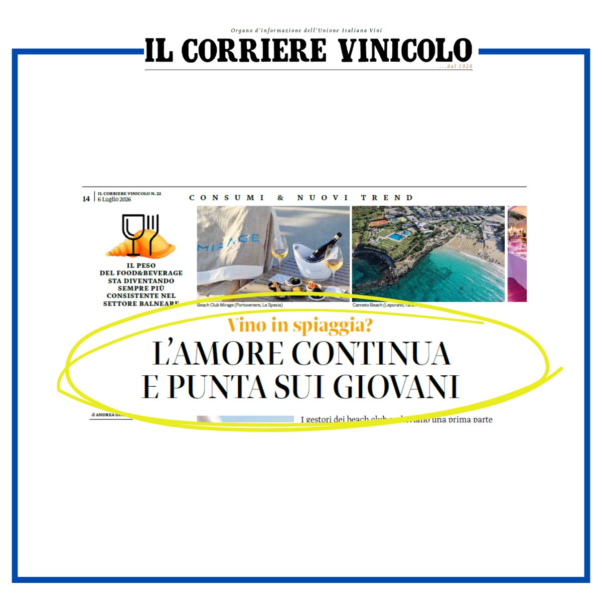 IlVinicolo's tweet photo. Il #vino resta protagonista nei beach club: #bollicine, bianchi freschi e #rosati guidano i #consumi tra pranzo, aperitivo e cena. Il low alcol cresce più del #dealcolato, mentre i giovani scelgono qualità e racconto. #corrierevinicolo #vino #Nolow https://t.co/YMhz85AHi6 https://t.co/izV7CDjkAk