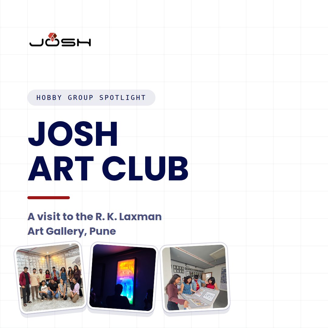 joshsoftware's tweet photo. 🎨 Hobby Spotlight | Creative Strokes – Josh Art Club

Members of Creative Strokes – Josh Art Club spent a memorable day at the R. K. Laxman Art Museum, exploring timeless artwork, discovering new perspectives, and sharing meaningful conversations with fellow art enthusiasts.

The outing offered the perfect blend of creativity, inspiration, and connection, making it a wonderful experience for everyone who joined.

📸 Here are a few glimpses from a day filled with art, inspiration, and great company.

#LifeAtJosh #JoshSoftware #HobbySpotlight #CreativeStrokes #ArtClub