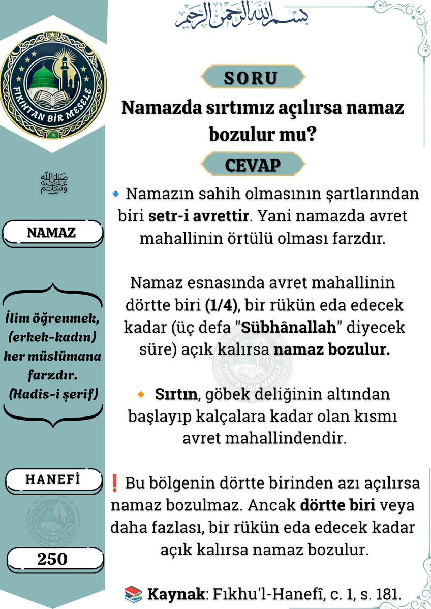 Fakih_571's tweet photo. 👉 Namazda sırtımız açılırsa namaz bozulur mu❓ https://t.co/BJO1pk7vd2