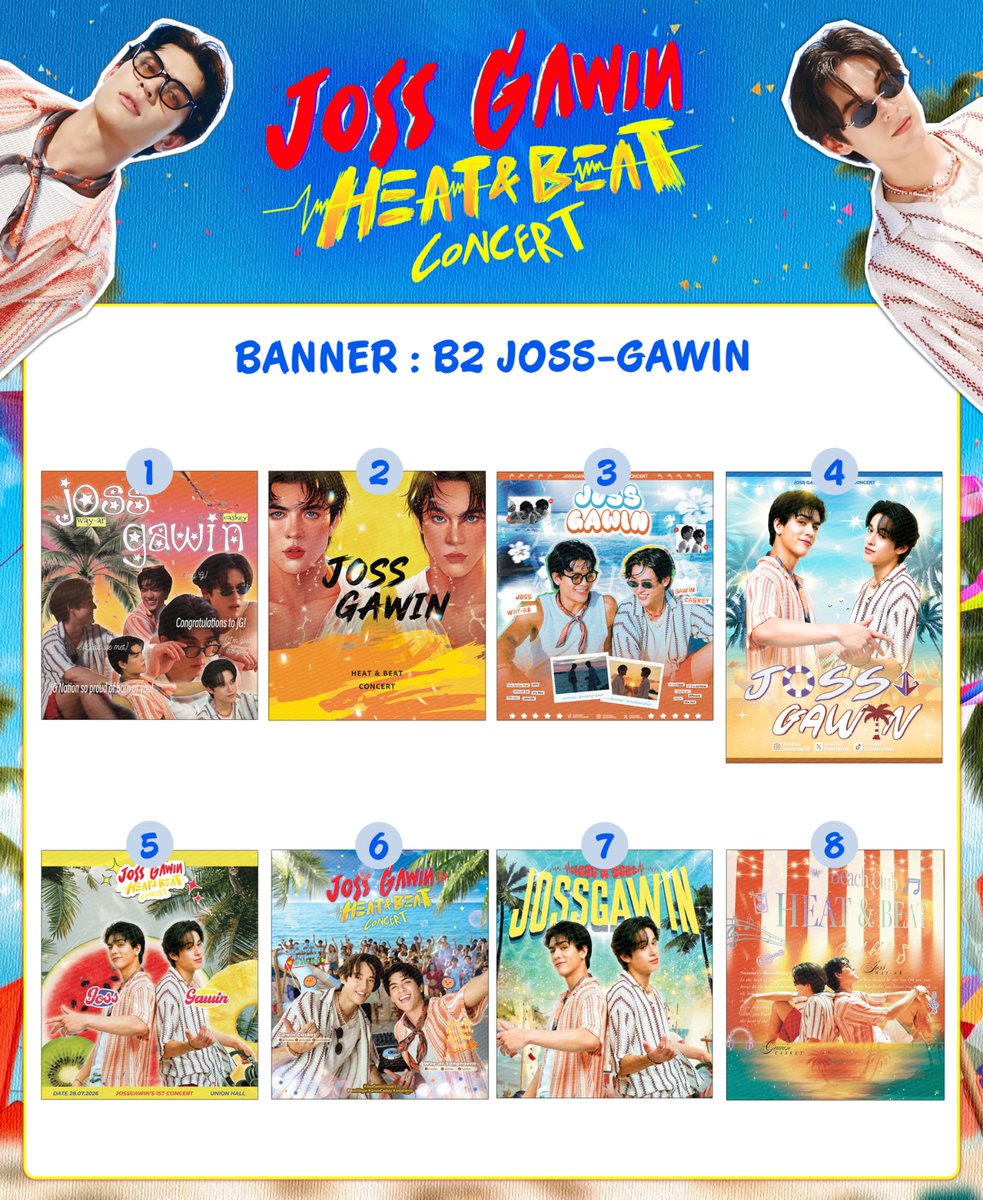 GAWINCASKEY_FC's tweet photo. เปิดโหวตผลงานที่จะใช้ขึ้นโปรเจกต์ในงาน JOSS GAWIN HEAT & BEAT CONCERT🔥🎶

🏟 JOSS GAWIN CONCERT PROJECT 🏟

✨ VOTING IS OPEN ✨
🗓️ NOW - 8 JUL 26 , 6 PM 🇹🇭

🔗 https://t.co/vN1LkHMzgS

1️⃣ B1 : Joss Way-ar (1 Solo Banner💜)
2️⃣ B2 : JossGawin (1 Duo Banner💜❤️)
3️⃣ B3 : Gawin Caskey (1 Solo Banner❤️)
4️⃣ B5-B6 : JossGawin (2 Duo Banner💜❤️)

PREVIEW : https://t.co/b5jdOM9hSV

@GAWINCASKEY_FC @JossWayarofc
#JossGawinConcert #JossGawin
#GawinCaskey #JossWayar