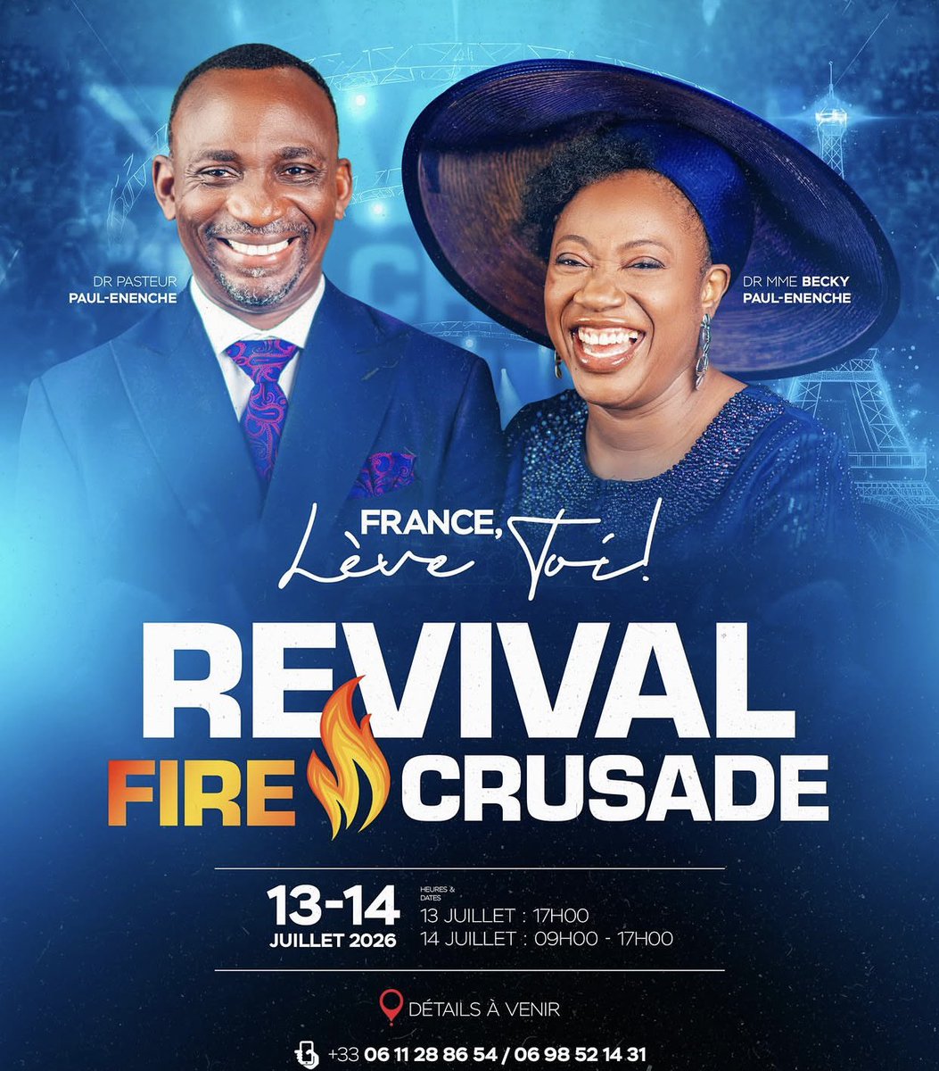 drpaulenenche's tweet photo. FRANCE 🇫🇷, GERMANY 🇩🇪 AND LATVIA 🇱🇻, YOUR MOMENT OF VISITATION HAS COME! 🔥👏

Revival fire is coming to Europe!

Join us for the France, Germany and Latvia Revival Fire Crusades; a divine season of salvation, healing, deliverance, miracles, and a fresh outpouring of God’s glory.

France: 13th—14th July⏳
Theme: Fire of Revival!

Germany: 15th–16th July 2026⏳
Theme: The Glory of the Lord

Latvia: 16th–17th July 2026⏳
Theme: Rivers of Revival

Come expectant. Your encounter with God will mark a new beginning! Invite your family and friends. 
The Glory of the Lord will be revealed, and Rivers of Revival will flow!

See you there! 🙏🔥