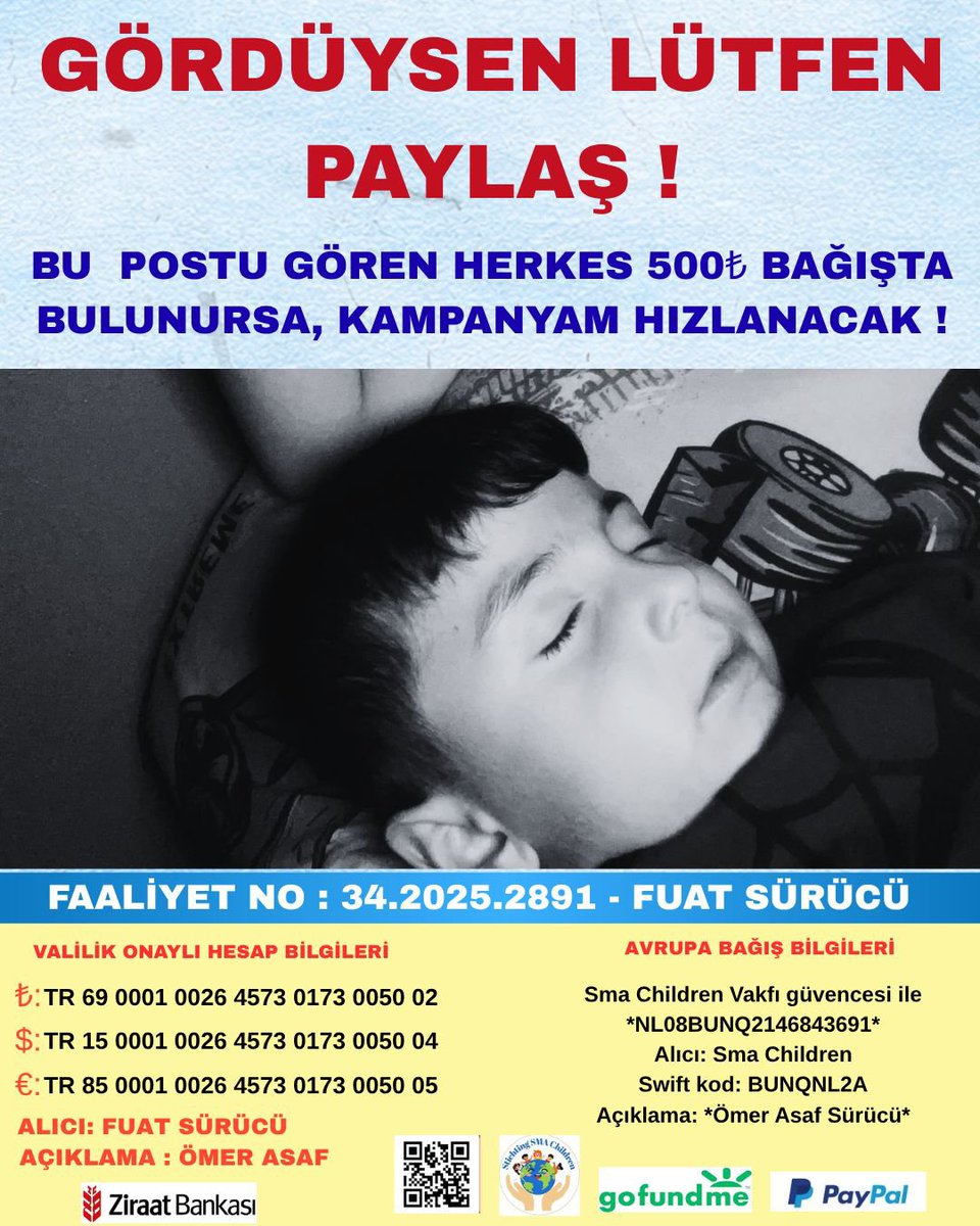 dmdomersurucu's tweet photo. “Bu fotoğrafa bakıp geçmeyin…
Bir çocuğun sessizce verdiği yaşam mücadelesi var bu karede.

Ömer Asaf’ın en büyük hayali koşabilmek, oynayabilmek, yaşıtları gibi özgürce çocukluğunu yaşayabilmek… Ama her geçen gün zaman onun aleyhine işliyor. https://t.co/H7haFtw5tu