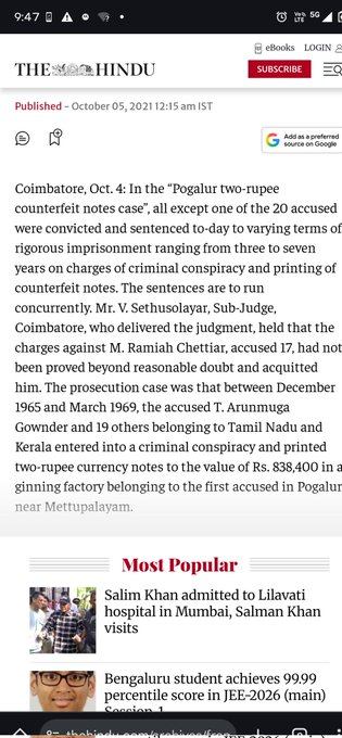 killevil4's tweet photo. @nathan54931 @tweetKishorec @covaichronicle Kalla Note Arunmuga Gownder vaaya moodra..loosu kabothi..show proof like reputed newspaper The hindu..not dubakoor blogs..1965 ..2 rupees fake note case https://t.co/SEU856idUb