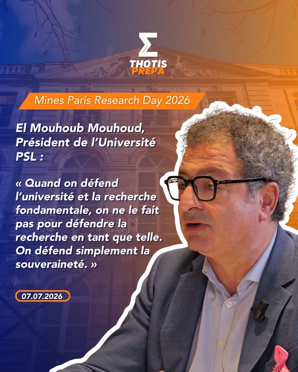 thotismedia's tweet photo. #Recherche🗞️"Quand on défend l’université et la recherche fondamentale, on ne le fait pas pour défendre la recherche en tant que telle. On défend simplement la souveraineté." - @MouhoudEm (@psl_univ)

👉 Lire l'article complet : https://t.co/5cEVoxXDxO

#psl #recherche https://t.co/IuXbsgMeVA