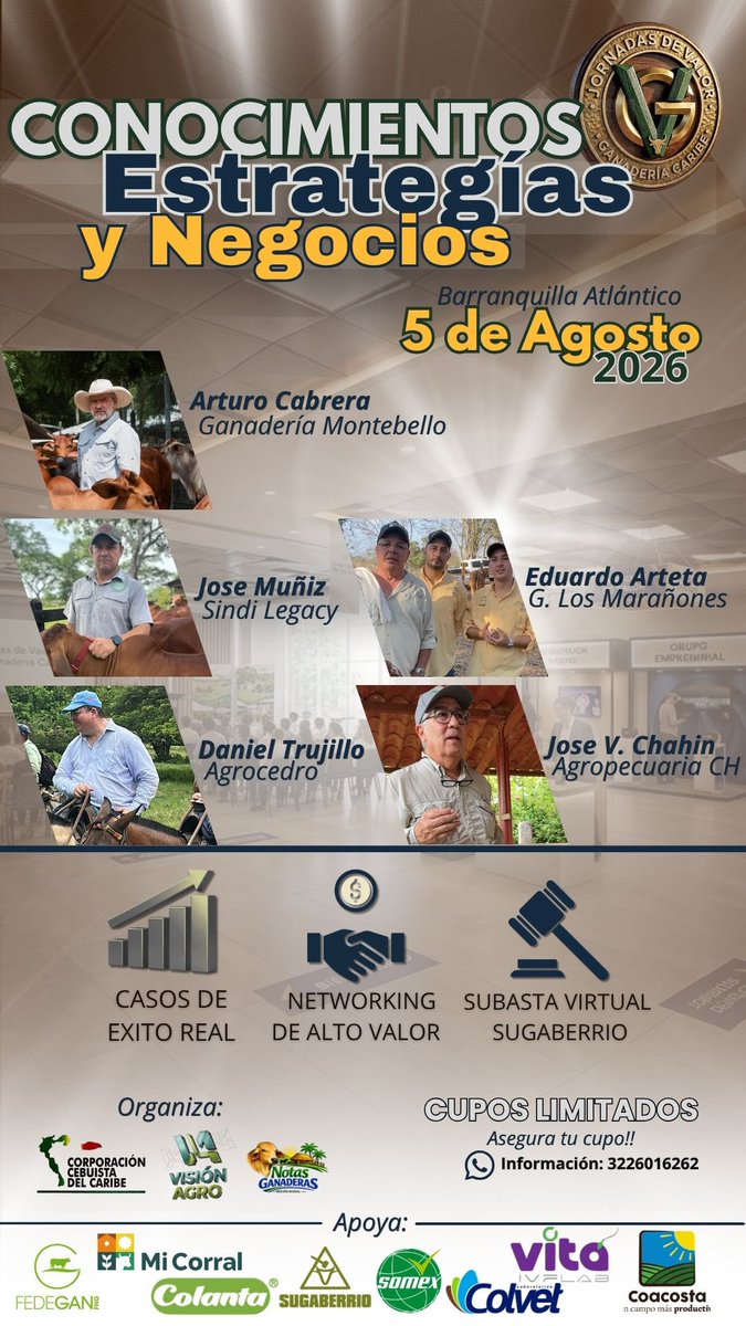 nicksenior's tweet photo. Este 5 de agosto en Barranquilla, las Jornadas de Valor; Ganadería Caribe se convierten en un encuentro empresarial donde no hablaremos de teorías, escucharemos y analizaremos historias historias de éxito reales. https://t.co/KjvXqyKlYD
