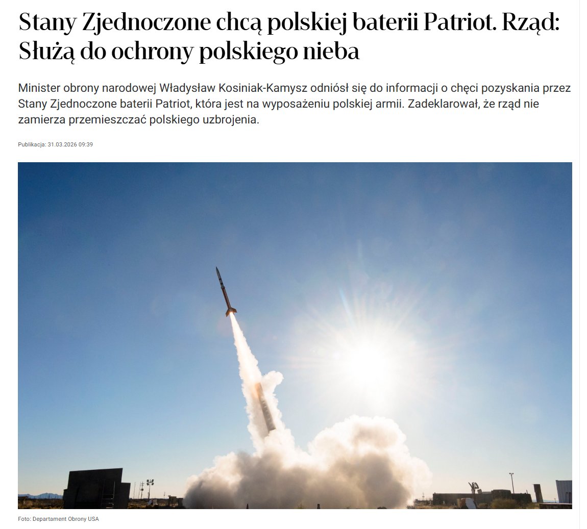 rzep8's tweet photo. Różnica między baterią Patriot a rakietami Patriot jest taka jak między plutonem czołgów a amunicją do czołgu.

USA chciało, żebyśmy oddali jedną BATERIĘ*, z dwóch, które posiadamy.

Rząd natomiast przekazał Ukrainie parę RAKIET, których posiadamy ponad 200.

*Jedna BATERIA Patriot składa się z radaru, stacji kierowania ogniem, zespołu 4–8 wyrzutni rakiet, pojazdów zasilających plus zestawy krótkiego zasięgu do obrony. Obsługuje to niemal setka osób.

Dlatego powoływanie się na te słowa i porównywanie tego oznacza albo brak wiedzy, albo świadomą manipulację.
