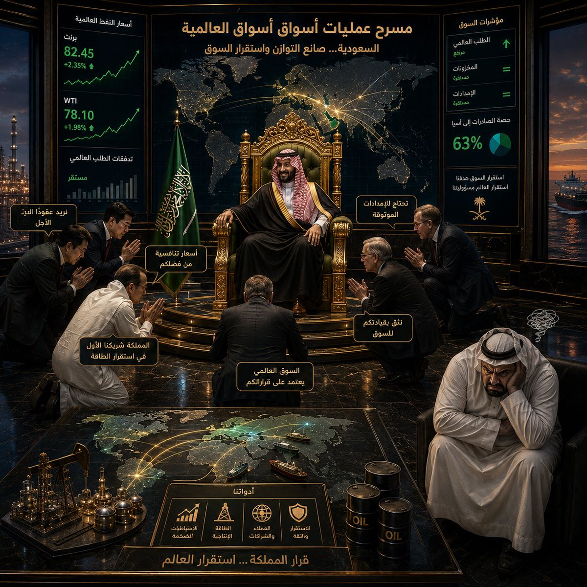 Al_Otaibi_A2030's tweet photo. #مرصد_هاوي 

من يقود السوق لا يصرخ… ومن يصرخ لا يقود السوق.

يا للسقوط الذي وصلت إليه بعض الأصوات التي تُقدَّم على أنها “النخبة المثقفة”!

بدلًا من قراءة سوق الطاقة بلغة الأرقام، أصبحوا يكتبون بلغة الأمنيات.

📌 
من يحرك سوق الطاقة… ومن يصرخ في منصة X؟

يا رجل، إذا كنتم مقتنعين فعلًا أن #الإمارات لن تتأثر، وأن النفط بالنسبة لكم “رفاهية”، فلماذا كل هذا الصراخ الإعلامي، وهذه الحملات في منصات التواصل، منذ إعلان السعودية تخفيض أسعار البيع الرسمية لشرق آسيا؟

من المفترض أن تضحكوا على القرار وتمضوا في طريقكم، لا أن تتحولوا إلى حالة استنفار وكأن القرار أصاب عصبًا حساسًا.

والسؤال الذي تهربون منه دائمًا: إذا كان القرار بلا أثر، فلماذا كل هذا الانزعاج؟ ولماذا كل هذا الكم من المقالات والمنشورات ومحاولات التبرير؟

الحقيقة أن الأسواق لا تكذب، والمتعاملون يفهمون جيدًا من هو اللاعب الذي تستطيع قراراته أن تحرك النقاش العالمي، ومن هو اللاعب الذي ينشغل بالرد على تلك القرارات في وسائل التواصل.

ولهذا أضحكتني عبارة: “إذا النفط عندكم ضرورة، فهو عند الإمارات رفاهية.”

لو كان رفاهية فعلًا، لما رأينا هذا الهلع كله بسبب تعديل في أسعار البيع الرسمية، ولما تحولت منصاتكم إلى غرفة طوارئ إعلامية منذ صدور القرار.

تقول إن #السعودية تحتاج أسعارًا مرتفعة؟ جميل… لكنك تجاهلت أن المملكة تمتلك واحدة من أقل تكاليف إنتاج النفط في العالم، وتملك طاقة إنتاجية واحتياطيات وسياسات مالية تجعلها أكثر قدرة على التكيف مع دورات السوق من معظم المنتجين.

وتقول إن السعودية ستُطرد من المنظمة! هذه وحدها تكفي لمعرفة مستوى الفهم. من يتحدث عن سوق النفط يعلم أن السعودية ركيزة أساسية في استقرار سوق الطاقة العالمي، وأن وزنها داخل المنظمة وخارجها حقيقة لا ينكرها إلا من يعيش في عالمٍ موازٍ.

ثم تأتي بالجملة الكوميدية: “إذا النفط عندك ضرورة، فهو عند الإمارات رفاهية.”

إذا كان النفط مجرد “رفاهية”، فلماذا كان القلق #الإماراتي يتصاعد مع أي تهديد لـ #مضيق_هرمز؟ ولماذا استثمرت #أبوظبي مليارات الدولارات في خط أنابيب إلى #ميناء_الفجيرة لتجاوز المضيق وتقليل المخاطر على صادراتها؟ الرفاهية لا تُبنى لها خطوط أنابيب استراتيجية ولا تُرسم لها خطط طوارئ.

والأطرف من ذلك أنكم تتحدثون عن “حرب أسعار” وكأن المملكة حديثة عهد بإدارة أسواق الطاقة! السعودية خاضت أصعب معارك النفط عبر عقود، وتعاملت مع أعتى القوى الاقتصادية والسياسية، وفي النهاية بقيت اللاعب المرجّح في السوق، بينما كانت المواقف تتبدل حولها. وكل من حاول ليَّ ذراعها في ملف الطاقة اكتشف أن قراءة المشهد من خلف شاشة مختلفة عن قراءته من داخل غرفة القرار.

أما الحديث عن “النبذ السياسي”، فهو نكتة الموسم. الدولة التي تستضيف القمم العالمية، وتقود أكبر اقتصاد عربي، وتجذب الاستثمارات الدولية، وتُعد شريكًا رئيسيًا للقوى الكبرى، لا يحدد مكانتها منشور في منصة اجتماعية.

أنصحكم أن تراجعوا الأرقام قبل الشعارات، وأن تقرؤوا تاريخ سوق الطاقة قبل توزيع دروس في الاقتصاد.

ففي النهاية… السعودية لا تُدار بردود الفعل، بل تُدار بالمصالح والاستراتيجية، ولهذا بقيت لاعبًا يصعب تجاوزه مهما تغيرت الظروف.