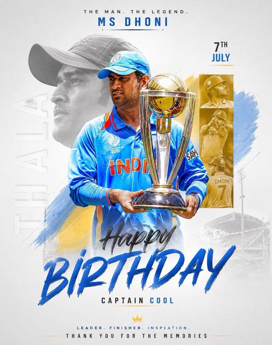 TheCricketAada's tweet photo. Trophies are won, but hearts are won by legends. 🏏
Happy Birthday to the one and only MS Dhoni our forever Captain Cool! 🎉🎂
#HappyBirthdayDhoni #MSDhoni #CaptainCool #Thala #TeamIndia India's T20I https://t.co/ZUudHUIh7Z