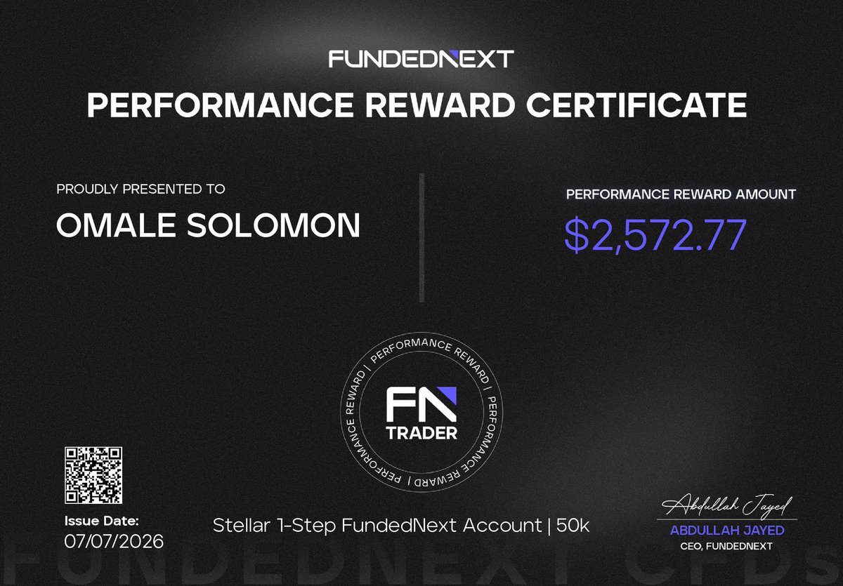 OSJPRIME_'s tweet photo. Not my first, but my first with @FundedNext
A sincere thank you to @FundedNext for providing traders with the opportunity to grow and succeed. Looking forward to many more milestones and payouts in the future. https://t.co/T0DE4H0ypb