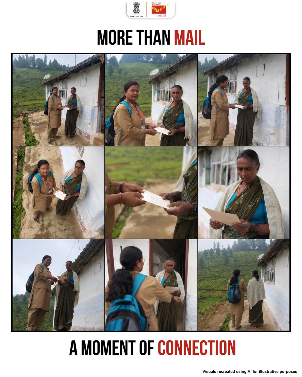 cpmgtamilnadu's tweet photo. More than mail. A moment of connection. ✉️
Sowbarnika P, Postwoman, Balacola SO, delivers trust and care to Devarsholai Estate, Balacol—bringing India Post closer to every doorstep.
#IndiaPost #Postwoman #MoreThanMail #Balacola #Nilgiris https://t.co/UKnNhhIuUj