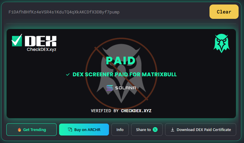 MTRXBULL's tweet photo. DEX paid!

https://t.co/6t8MDGjOjV https://t.co/Vcw2aVN5Ox