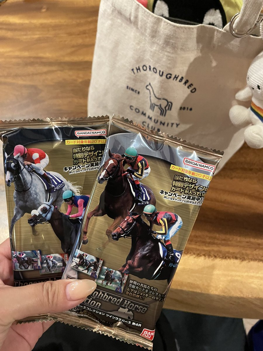 in2u247's tweet photo. 二個買ってみたら一個ソダシ🤍🐴
しかもサイン箔入りのやつー！🤍🎋✨

#サラブレッドホースコレクション
#ソダシ https://t.co/gqPENgUsZH