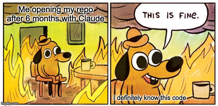 _adichen's tweet photo. I really hope AI kills coding, because I completely forgot how to code https://t.co/D8WBBcDEiC