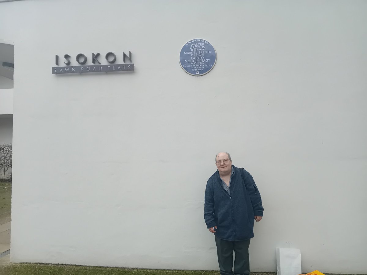 jeremybhaines's tweet photo. This is me taken outside the Isokon Gallery in Hampstead in February this year 2026 https://t.co/4AGSUo3JBU
