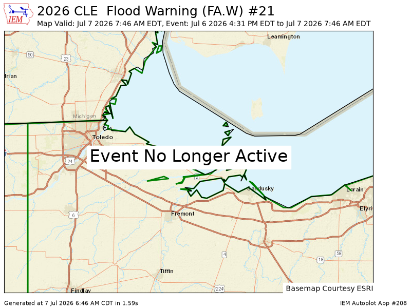 HuntersWx's tweet photo. CLE cancels Flood Warning for Ottawa [OH] https://t.co/KYUjwFsDd3 https://t.co/4EUMoX9EIW