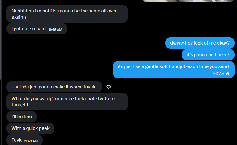 sinnerszn666's tweet photo. stashed away so many nofapper funds already :3
would anyone like to round me up?
imagine how many streaks we're saving this way!!
my latest one is the cutie in the screenshot below, he needed my help so bad! he ALMOST relapsed!
thank god i was there..

#realnofap #nofap #wankchat https://t.co/Koe3JCS0Zj