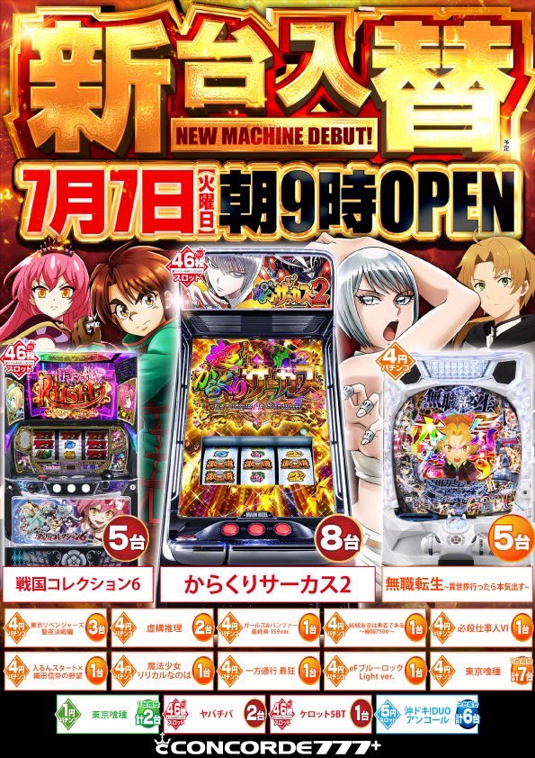 さぁ明日のご案内 8日7月(裏) 最光取材極🌺 クロロとりぷるS🌺 新台