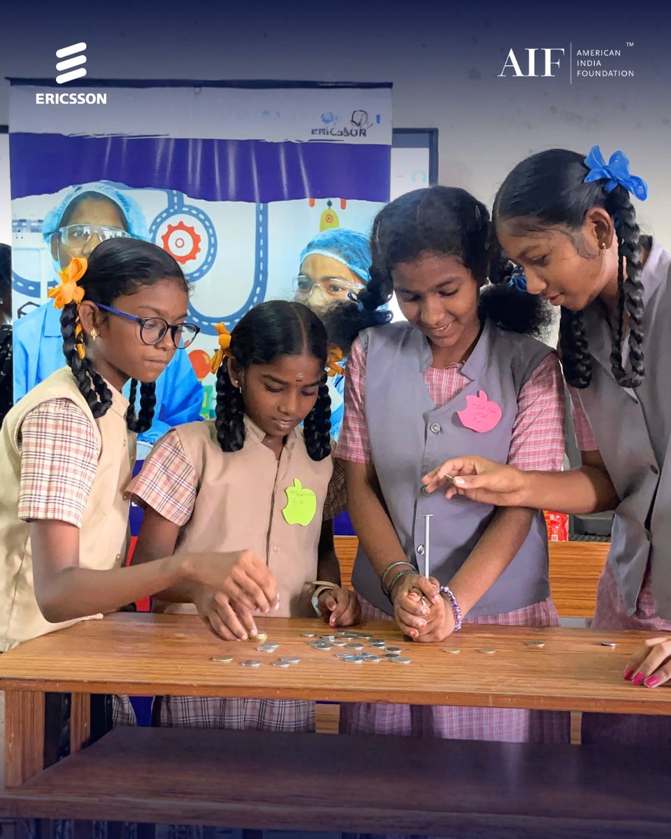 AIFoundation's tweet photo. Sharing access, expanding opportunity. Through STEM Summer Camps and the hub-and-spoke model, students from 50 government schools in Chennai are gaining hands-on experience with robotics, coding, IoT, and electronics—building future-ready skills together. #STEMEducation @ericsson https://t.co/w7zuWPw0SZ