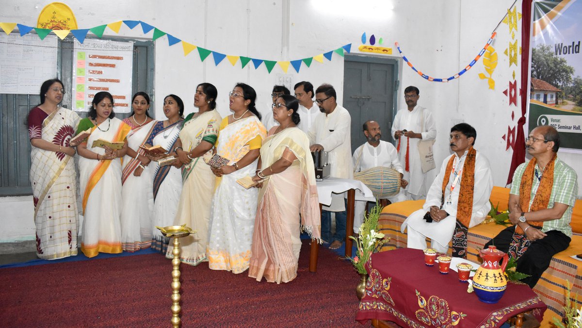 VisvaBharatiPRO's tweet photo. World Rural Development Day 2026 
On 6 July 2026, the REC Seminar Hall, Sriniketan, hosted a meaningful celebration of World Rural Development Day, bringing together distinguished dignitaries, academicians, development practitioners, and alumni to reflect on the progress and future of rural development.
The programme featured insightful addresses by Dr. Probir Kumar Ghosh, Hon'ble Vice-Chancellor, Visva-Bharati; Shri Anup Kumar Saha, MLA, Dubrajpur Constituency, Birbhum; Ms. Anamika Majumdar, Special Secretary, Department of Panchayat & Rural Development, Government of West Bengal; Dr. Puspajit Sarkar, Director, Terai Tea Farmer Producer Company Limited, Siliguri; along with esteemed alumni of Rural Development, Visva-Bharati.
The event was further enriched by the presence of Professor Amit Kumar Hazra, Director, SEI&RR, Visva-Bharati, and Dr. Subhrangsu Santra, Associate Professor, LL&E (REC), Visva-Bharati.
The celebration featured inspiring speeches, cultural performances, music, and Ashram Sangeet, highlighting the spirit of community development and the enduring vision of rural transformation.
#WorldRuralDevelopmentDay #RuralDevelopment #VisvaBharati #Sriniketan #CommunityDevelopment #SustainableDevelopment #RuralTransformation #EducationForDevelopment