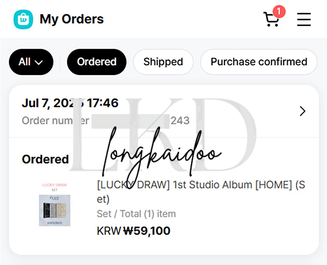 longkaidoo's tweet photo. [Update] หลักฐานการสั่งซื้อ #BOYNEXTDOOR 1st Studio Album [HOME] 2nd Lucky Draw Event 🍀 รอบวันที่ 7 ก.ค. ค่ะ 🙇🏽‍♀️ https://t.co/TdkNhEs6Bd