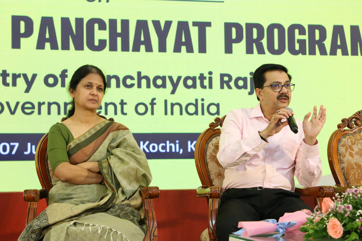 PIB_India's tweet photo. Ministry of Panchayati Raj holds Third Outreach Workshop on Atmanirbhar Panchayat Programme in Kochi

▶️Kerala Panchayats encouraged to leverage local resources, strengthen own-source revenue and prepare bankable development projects

▶️Over 800 Panchayats participate in hybrid workshop to strengthen financial self-reliance and sustainable local governance 

Read: https://t.co/eZ3GHG5tlR

@mopr_goi  #AtmanirbharPanchayatProgramme