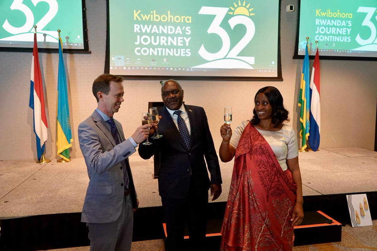 Karirima1's tweet photo. On the occasion of the 32nd anniversary of Rwanda’s Liberation, Rwanda’s Ambassador to the Netherlands, Lambert Dushimimana, reflected on the remarkable journey his country has undertaken since 1994.
His address highlighted Rwanda’s profound transformation from a nation devastated by the 1994 Genocide against the Tutsi into a country committed to peace, development, and hope.

For the Rwandan diplomat, July 4 is not merely a military victory or a historical milestone. Above all, it symbolizes the rebirth of a nation. It marks the moment when Rwanda regained its dignity, sovereignty, and ability to build a future founded on unity and inclusion.

#Kwibohora32 
@Rwanda_TheHague @DushimimanaL 
*Full article*⤵️⤵️
https://t.co/JMBn7fAtEJ