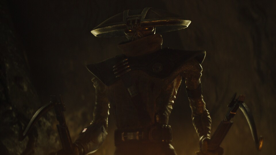 StarWarsRenmei's tweet photo. 『マンダロリアン・アンド・グローグー』のエンボは最終的にCGキャラとして登場するが、撮影現場では熟練の武術家を起用

マンドーとの格闘の動きを実際に演じてもらい、その動きを最終的なCGキャラに反映していた https://t.co/0ELNwNpaSX