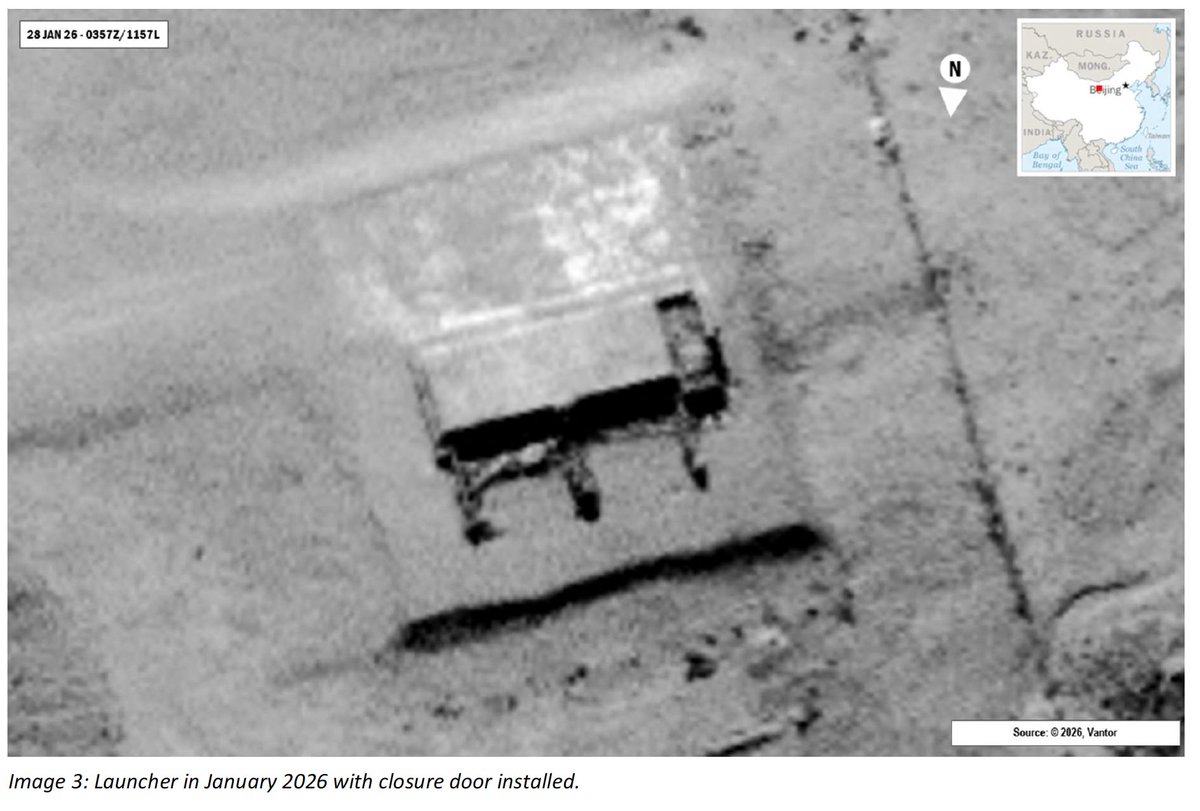 tshugart3's tweet photo. This is unlikely to make the news but is IMO potentially a quite important—and ominous—development.

Bottom line: the PLA Rocket Force appears to be testing a land-based fixed multiple-missile launch system, for up to MRBM-sized missiles—a system most useful for a first strike. https://t.co/Z9am8Opozu