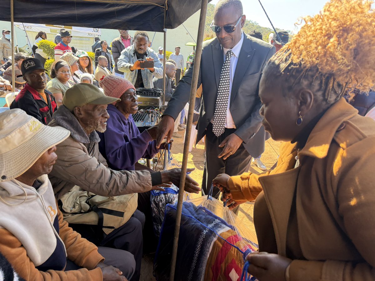 Tinoten53374277's tweet photo. *Honourable Owen Ncube Hands Over Aid to the Elderly in Shurugwi District*  

Today, the Minister of State for Provincial Affairs and Devolution for Midlands Province, Honourable Owen Ncube, hands over blankets and mealie meal to the elderly in Shurugwi District.  

The support provides warmth and food relief to senior citizens who face challenges during winter and periods of need.  Caring for the elderly upholds our values of respect, dignity, and ubuntu. The gesture eases hardship for vulnerable households, strengthens community welfare, and shows government’s commitment to leaving no one behind. It also encourages families and communities to continue supporting senior citizens as custodians of culture and wisdom in Shurugwi.