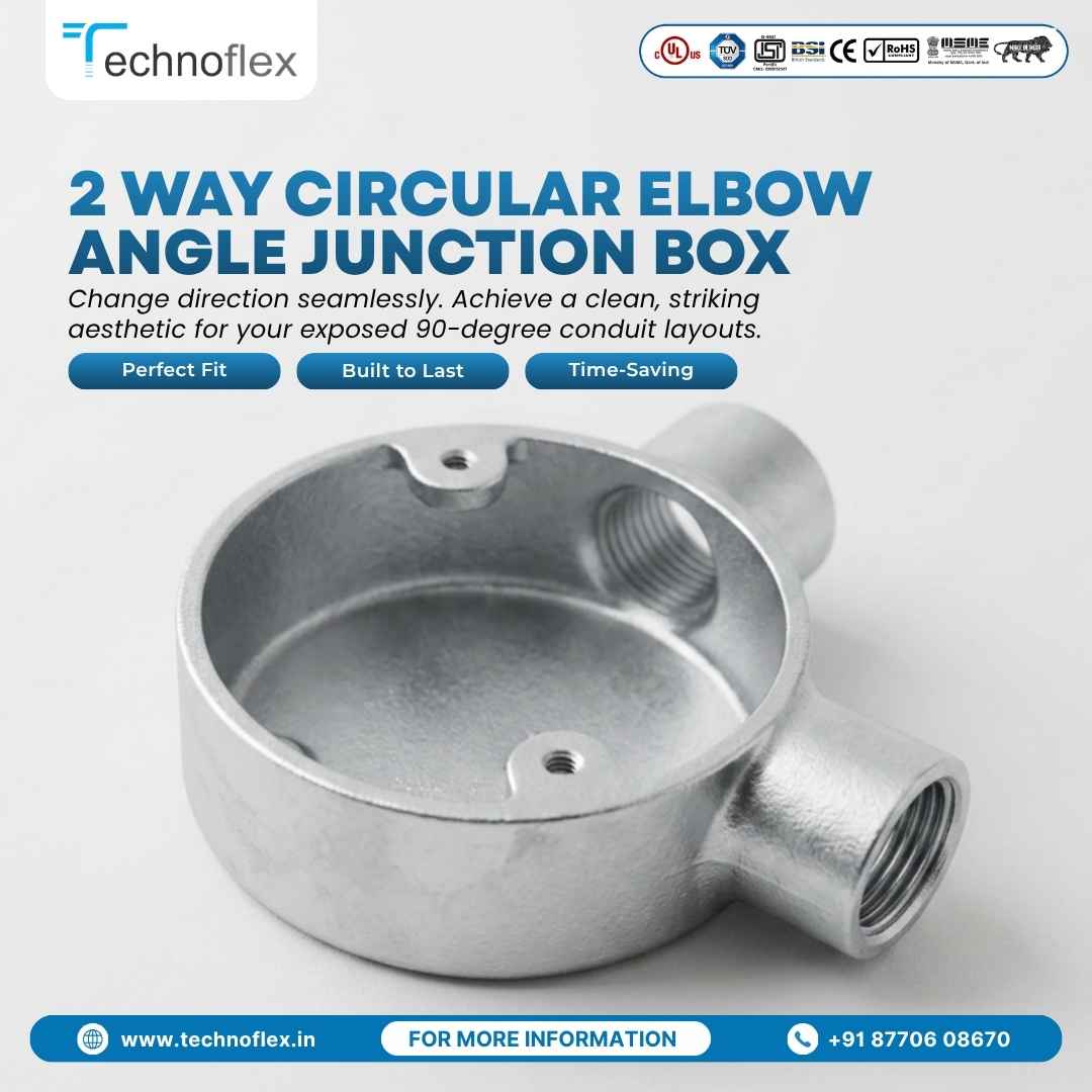 technoflexsteel's tweet photo. 📦 Cast Iron 2-Way Circular Elbow Angle Junction Box | Technoflex ⚡
for More Info Call on 087706 08670
And mail on - info@technoflex.in
website - https://t.co/bgL8SA3Ls7
#Technoflex #CastIron #CircularBox #JunctionBox #ConduitAccessories #ElectricalConduit #ElectricalFittings https://t.co/Ho5Q8FSE7e