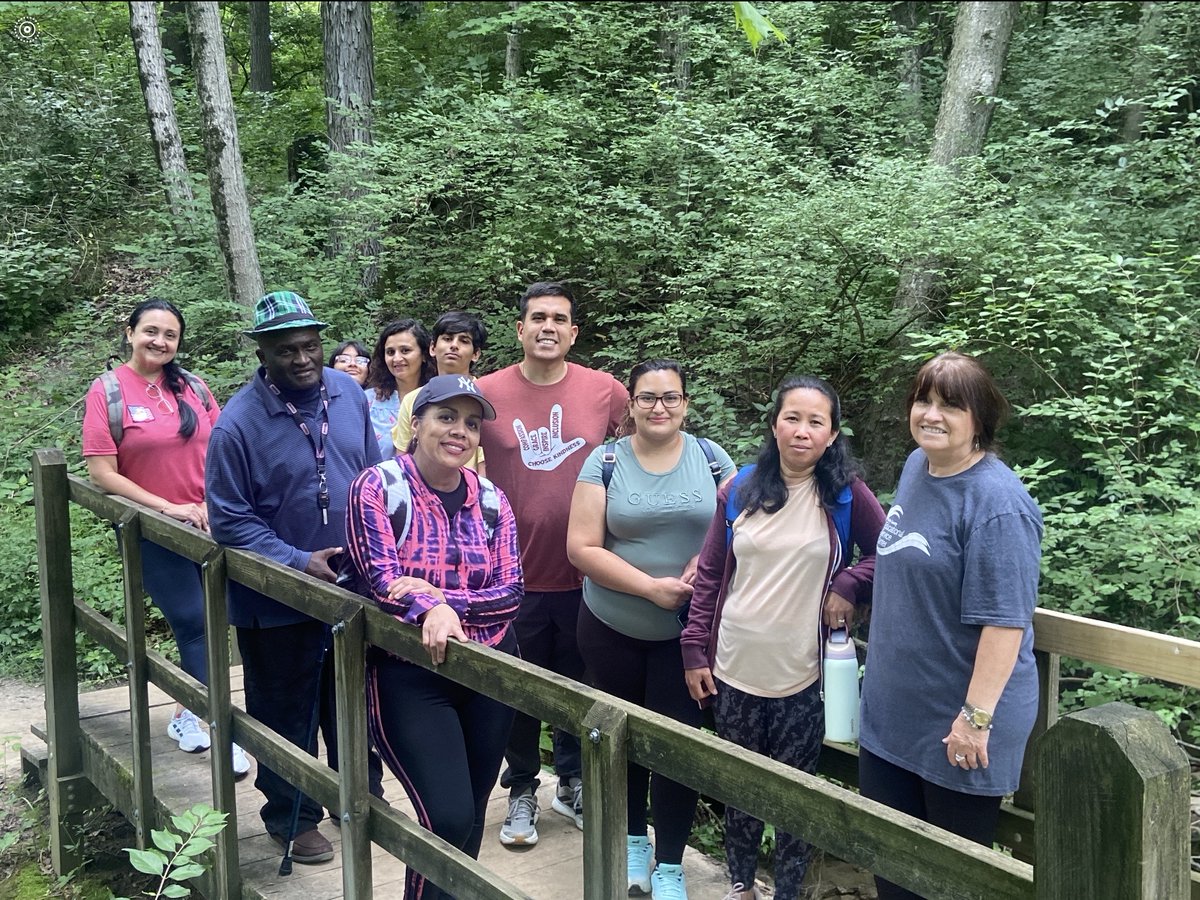 ButlerAspire's tweet photo. Our adult ESL class explored the great outdoors at Rentschler Forest to learn while on a hike.  What a great way enjoy learning! @ButlerMetroPar_ @OMJ_Butler https://t.co/jqRA4cOuRf
