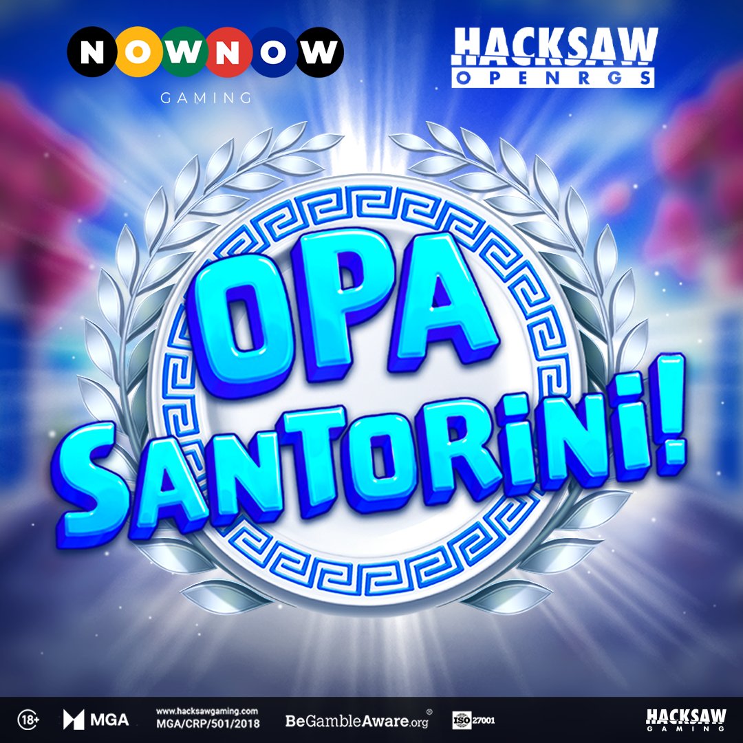 HacksawOpenRGS's tweet photo. Itโs finally time to say OPA! Thereโs every reason to celebrate ๐๐ฅ
Opa Santorini! is Out Now!
๐ง @nownow_gaming
๐ | Please Gamble Responsibly | https://t.co/44z1nklQvJ
#HacksawGaming #HacksawOpenRGS #OpaSantorini #NowNowGaming
#OutNow #Slots https://t.co/TL06ThzodV