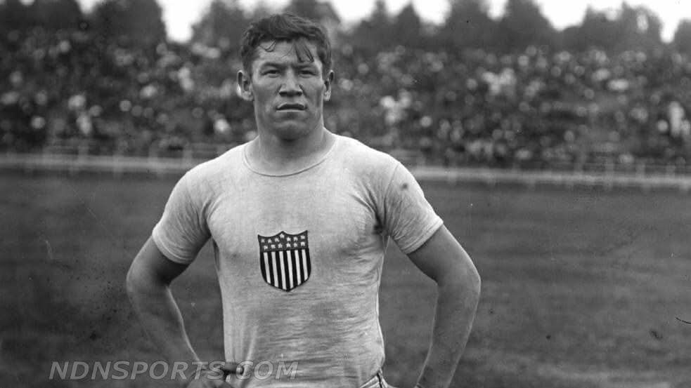 ndnsports's tweet photo. On this day, July 7th, 1912, Jim Thorpe (Sac &amp; Fox/Potawatomi) placed first in the broad jump, 200m, discuss throw, and the 1,500m, as well as  finishing third in the javelin throw to win the gold medal in the 5 event Pentathlon.
#NativeAthlete #SacFox #Potawatomi #Olympian https://t.co/KaCq7RB2Dg