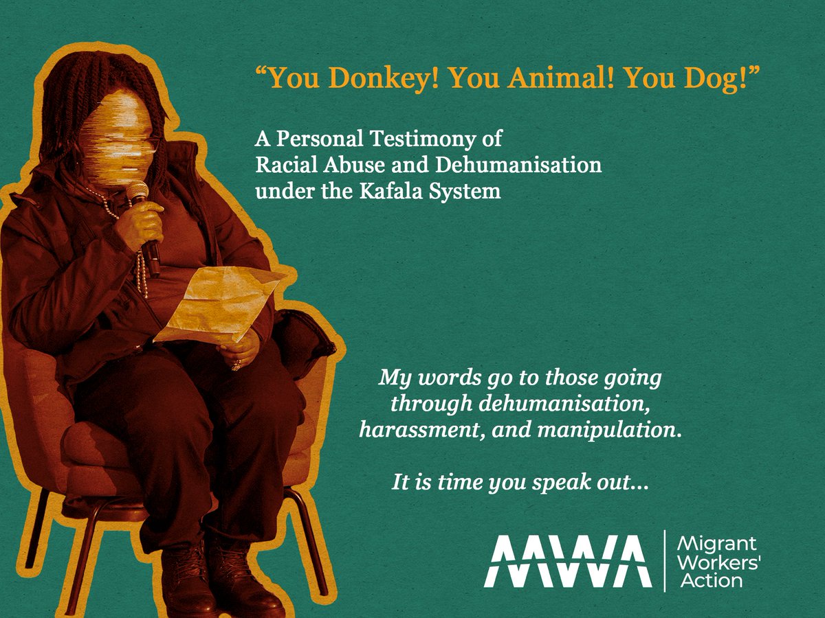 mworkersaction's tweet photo. Mercy's personal testimony documents the racism, exploitation, and dehumanisation experienced by a #migrant domestic worker in #Lebanon.

Visit our website to read her article on MWA's Blog:

https://t.co/bh6YX0ph50

#AbolishKafala #MigrantWorkers #Kenya #Racism #KafalaSystem https://t.co/tERmYWie6m