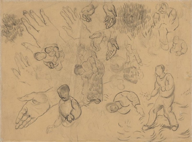 vangoghmuseum's tweet photo. What’s your favourite detail? ✏️ 

‘Sketches of Figures and Studies of a Hand’, 1890 © Van Gogh Museum https://t.co/VZZwyInBLi