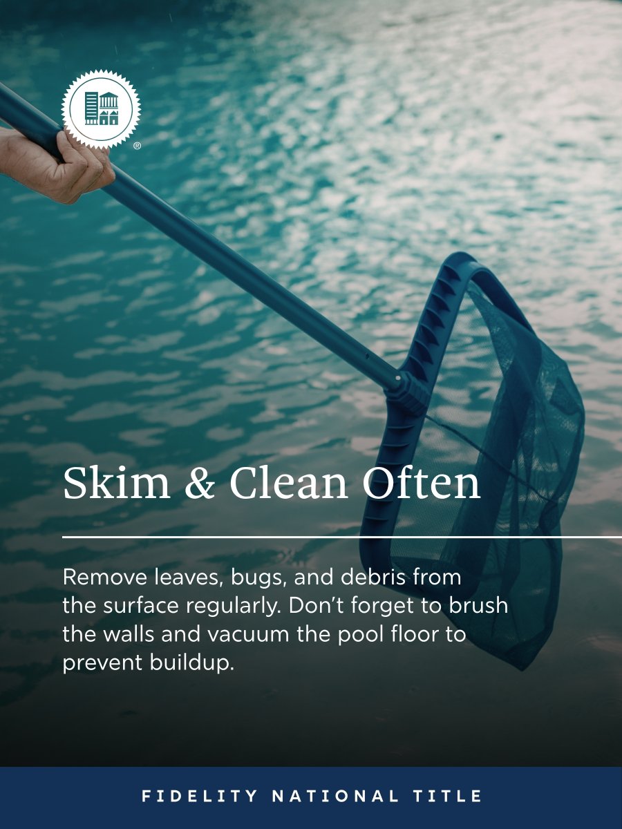 FNTWisconsin's tweet photo. 💦 Keep your pool summer-ready! 🌞✨ 

1. Test water weekly. 
2. Skim, brush &amp; vacuum. 
3. Clean the filter! 
4. Maintain water levels. 
5. Shock after heavy use/storms. 
6. Consistency is key! 🏊‍♂️💧 

Ready for pool season? Save this! https://t.co/YxT9e2xnW5
