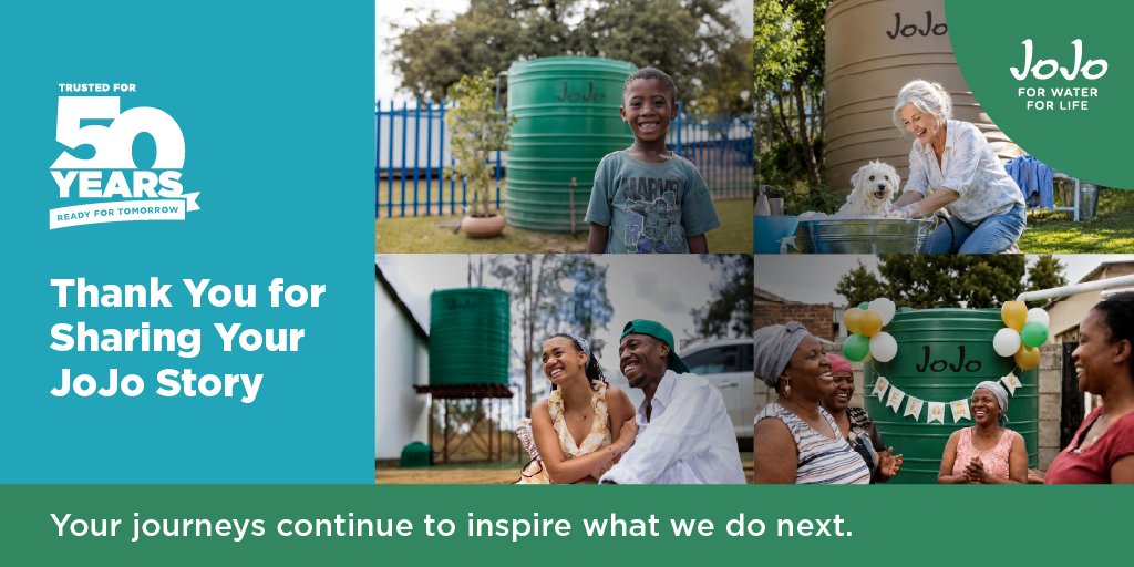 JoJo_tanks's tweet photo. Our 50 Years of JoJo Brand Love Campaign has officially come to a close 💚​

Thank you to everyone who shared their JoJo stories with us. We loved seeing how JoJo has been part of your homes, farms, businesses and everyday lives.​

#JoJo #50YearsOfJoJo #JoJoTanks https://t.co/YsOY59nOQR
