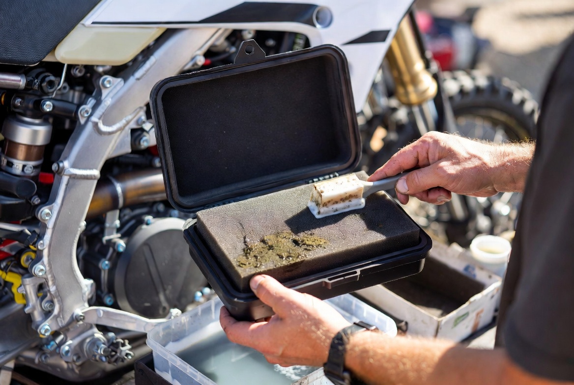 SUPERMOTOS10's tweet photo. 🔧 Después del barro, limpia el filtro de aire YA.

Un filtro sucio = pérdida de potencia y posible daño al motor.

Lávalo con jabón específico y déjalo secar. 

¿Cada cuánto limpias el tuyo? Cuéntanos 👇

#MecanicaEnduro #FiltroAire #SuperMotos https://t.co/TJYAw65dgF