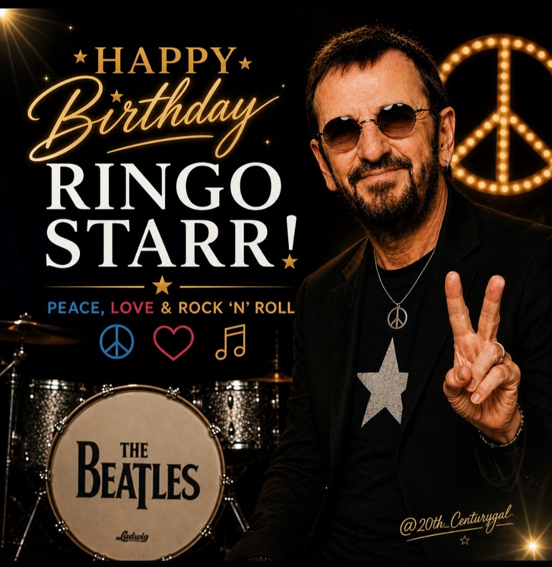 20th_Centurygal's tweet photo. Happy 86th birthday to Ringo Starr, the beat behind The Beatles and a true rock and roll original. Peace, love, and respect to a legend who still brings nothing but good vibes...✌️❤🎶🥁 https://t.co/muQk2ufqix