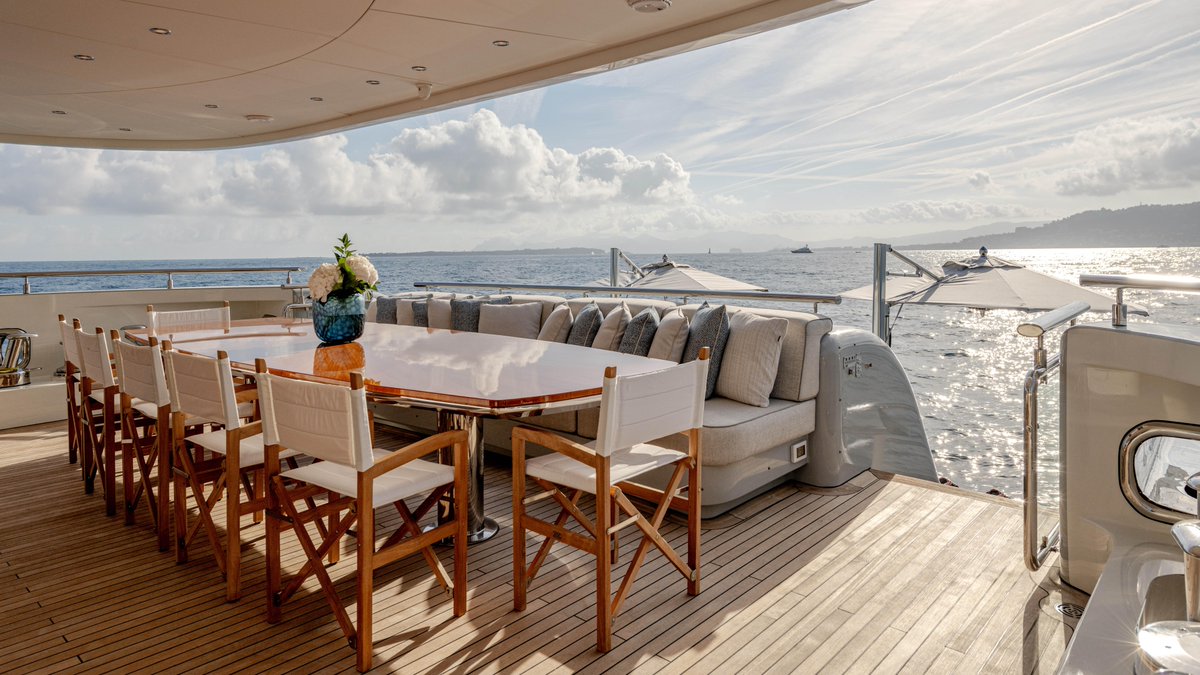 boatint's tweet photo. Meet our Charter Yacht of the Week, Quasar ⚓

With her striking, contemporary exterior profile and elegant lines flowing across her three decks, this 47m Bilgin is a timeless classic and charter favourite who’s still making her mark after 10 years on the water. She is currently available for charter with @campernicholson 

Find out more: https://t.co/bfpKiNIlUa