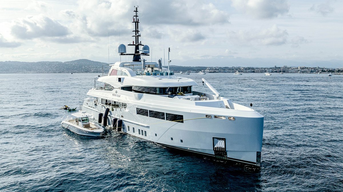 boatint's tweet photo. Meet our Charter Yacht of the Week, Quasar ⚓

With her striking, contemporary exterior profile and elegant lines flowing across her three decks, this 47m Bilgin is a timeless classic and charter favourite who’s still making her mark after 10 years on the water. She is currently available for charter with @campernicholson 

Find out more: https://t.co/bfpKiNIlUa