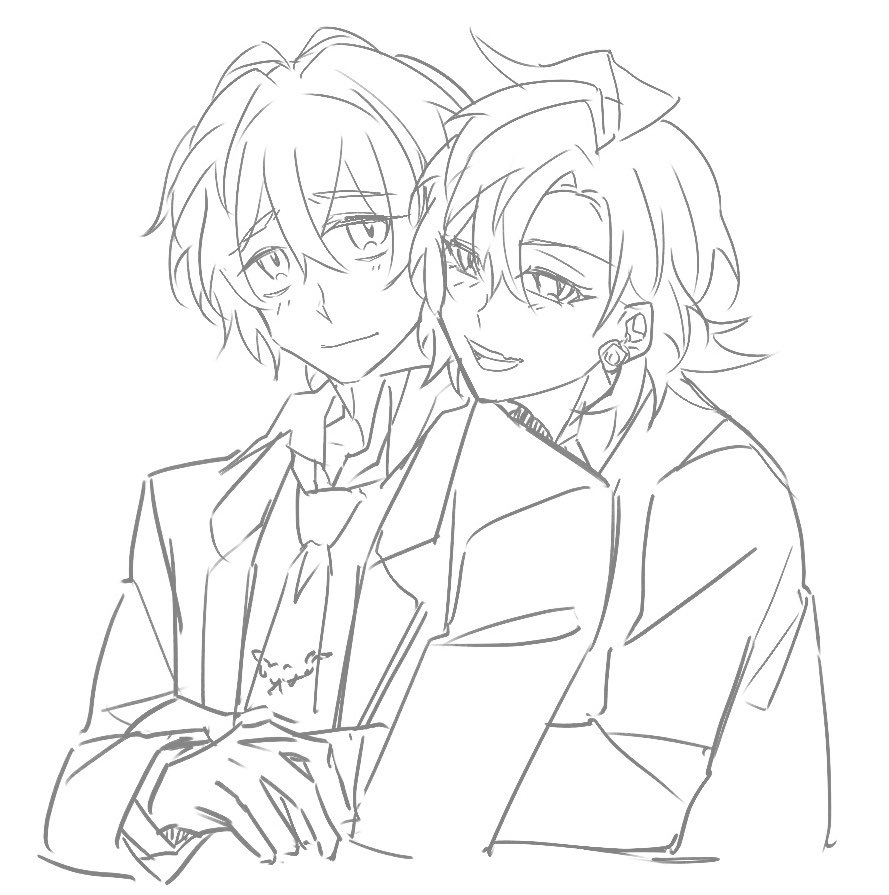✴︎ yuu様リクエスト ✴︎　手描き　イラスト　色紙 Post by ゆうざき on X: 🥂👔らくがき