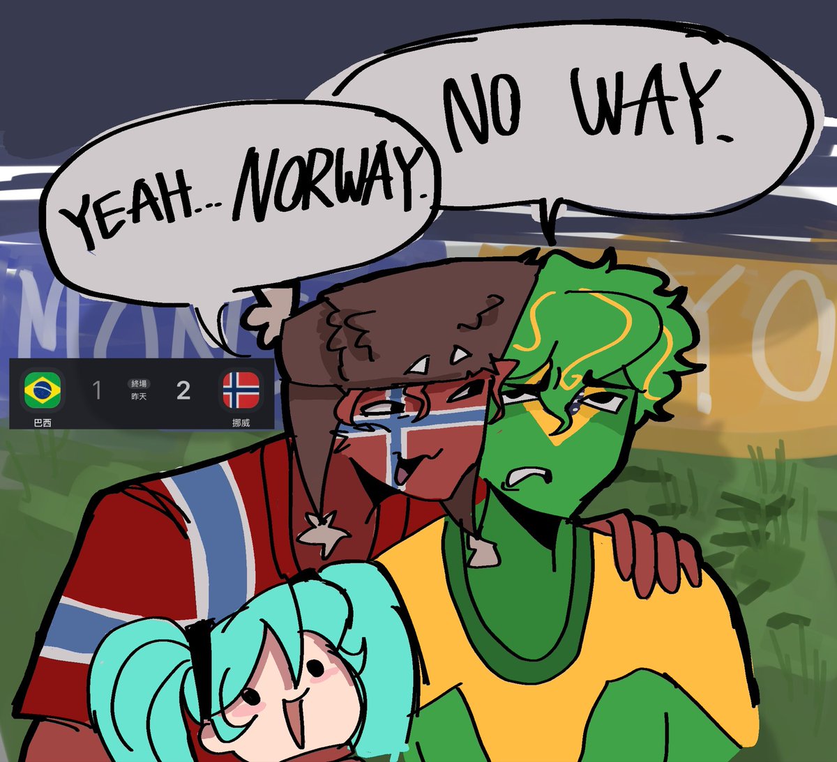 Bailla_gacha's tweet photo. 🇧🇷🇳🇴

#countryhumans https://t.co/vPMlYhmGW5